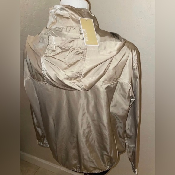 New Michael Kors Khaki Satin Lightweight Bomber Jacket Size Large✨Beautiful!! - Picture 10 of 11